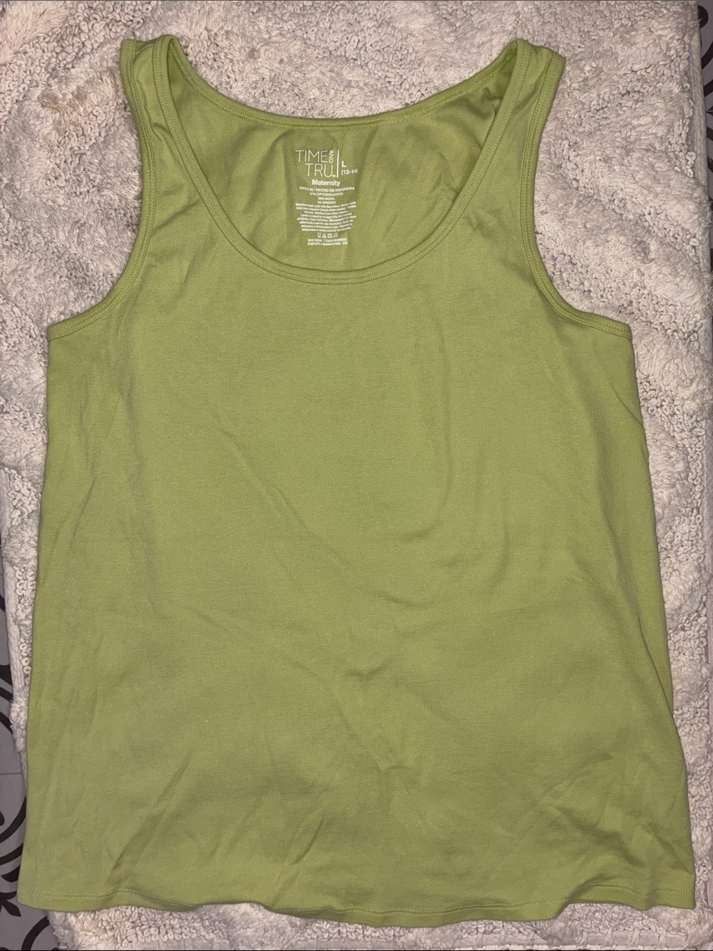 Time and Tru Light Lime Scoop Neck Tank